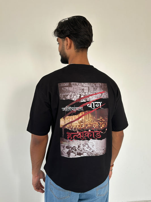 Jallianwala Bagh Tribute Oversized T-Shirt – Premium 100% Cotton with Bold Historical Design